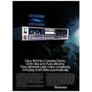 1985 Technics Cassette Decks Vintage Print Ad Home Stereo HiFi Audiophile Dolby